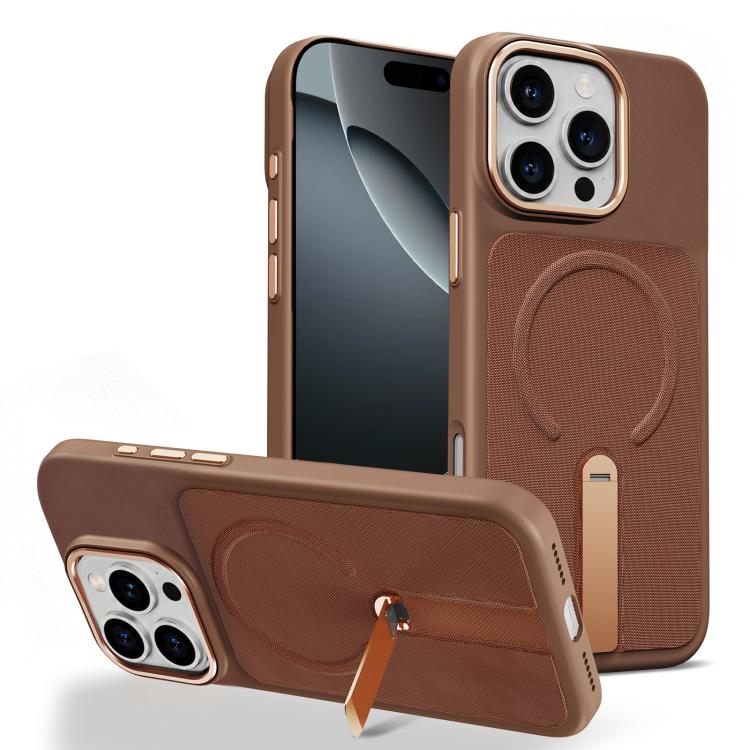 Custodia per telefono magnetica con supporto girevole in tessuto tecnico, For iPhone 16 Pro, For iPhone 16 Plus, For iPhone 16