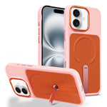 Custodia per telefono magnetica con supporto girevole in tessuto tecnico, For iPhone 16 Pro, For iPhone 16 Plus, For iPhone 16