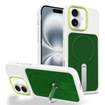 Custodia per telefono magnetica con supporto girevole in tessuto tecnico, For iPhone 16 Pro, For iPhone 16 Plus, For iPhone 16
