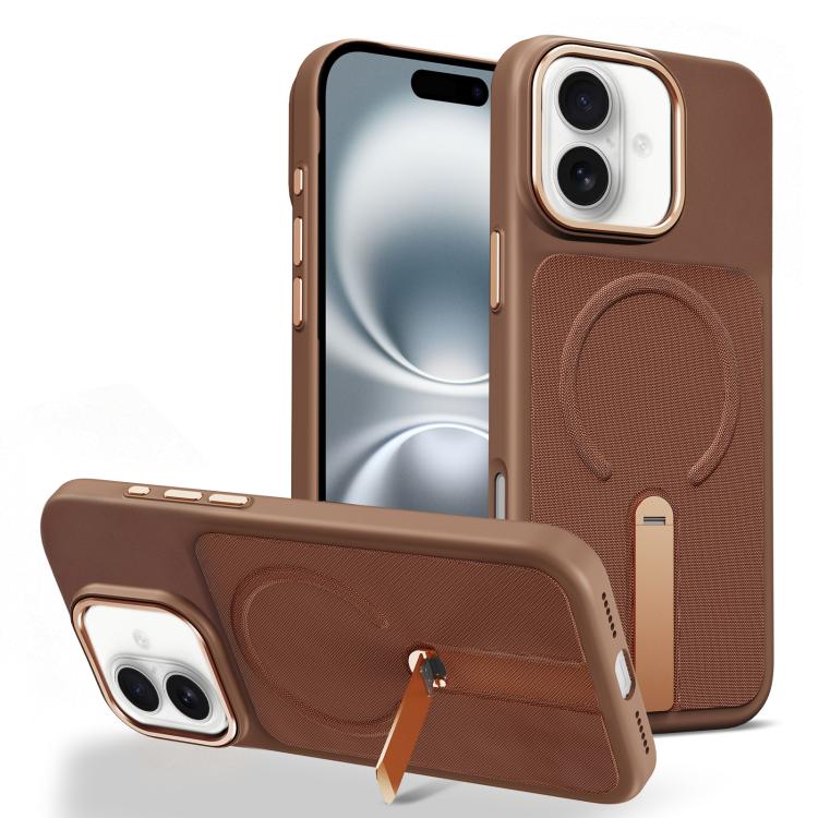 Custodia per telefono magnetica con supporto girevole in tessuto tecnico, For iPhone 16 Pro, For iPhone 16 Plus, For iPhone 16