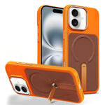 Custodia per telefono magnetica con supporto girevole in tessuto tecnico, For iPhone 16 Pro, For iPhone 16 Plus, For iPhone 16