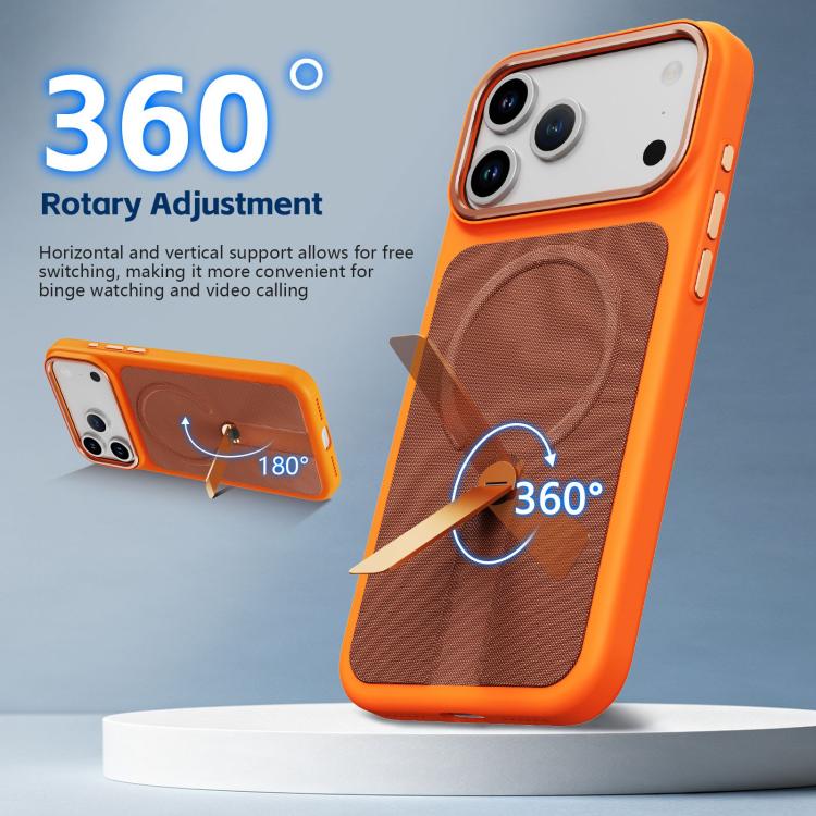 Custodia per telefono magnetica con supporto girevole in tessuto tecnico, For iPhone 15 Pro Max, For iPhone 15 Pro, For iPhone 15 Plus