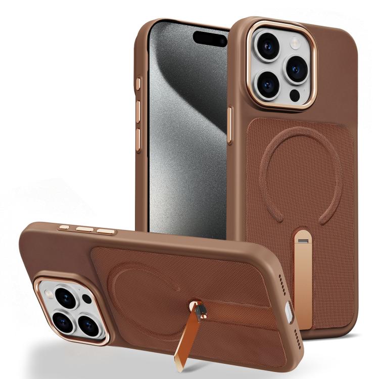 Custodia per telefono magnetica con supporto girevole in tessuto tecnico, For iPhone 15 Pro Max, For iPhone 15 Pro, For iPhone 15 Plus