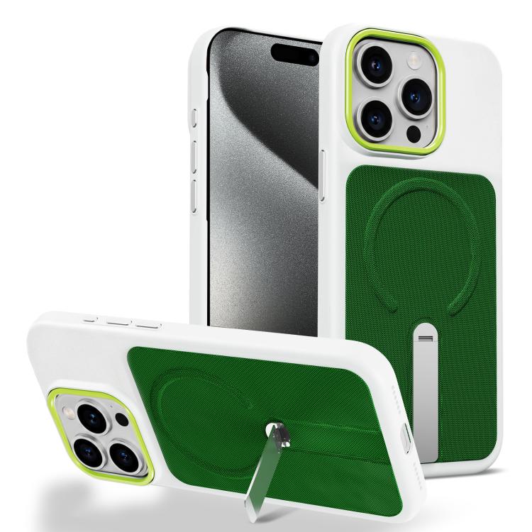 Custodia per telefono magnetica con supporto girevole in tessuto tecnico, For iPhone 15 Pro Max, For iPhone 15 Pro, For iPhone 15 Plus