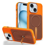 Custodia per telefono magnetica con supporto girevole in tessuto tecnico, For iPhone 15 Pro Max, For iPhone 15 Pro, For iPhone 15 Plus
