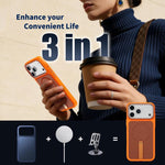 Custodia per telefono magnetica con supporto girevole in tessuto tecnico, For iPhone 15, For iPhone 14 Plus, For iPhone 14