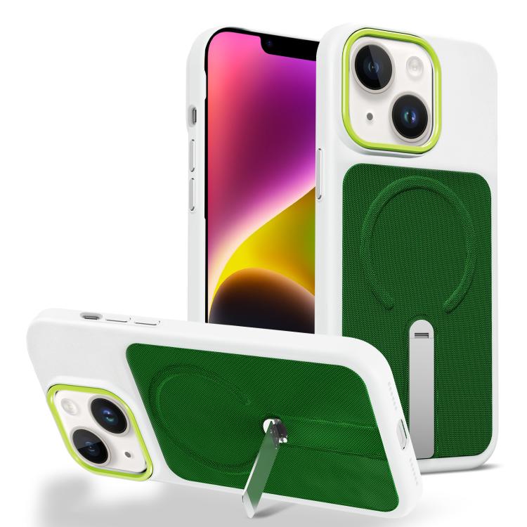 Custodia per telefono magnetica con supporto girevole in tessuto tecnico, For iPhone 15, For iPhone 14 Plus, For iPhone 14