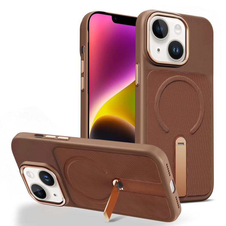 Custodia per telefono magnetica con supporto girevole in tessuto tecnico, For iPhone 15, For iPhone 14 Plus, For iPhone 14