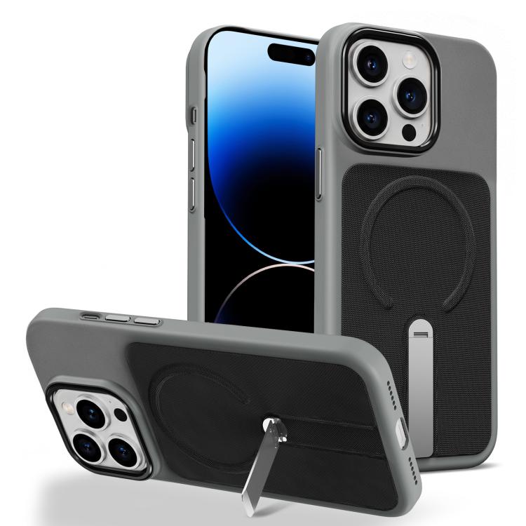 Custodia per telefono magnetica con supporto girevole in tessuto tecnico, For iPhone 14 Pro, For iPhone 14 Pro Max, For iPhone 13 Pro Max