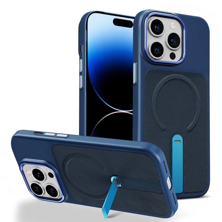 Custodia per telefono magnetica con supporto girevole in tessuto tecnico, For iPhone 14 Pro, For iPhone 14 Pro Max, For iPhone 13 Pro Max