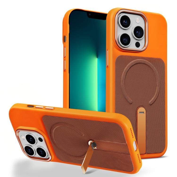 Custodia per telefono magnetica con supporto girevole in tessuto tecnico, For iPhone 14 Pro, For iPhone 14 Pro Max, For iPhone 13 Pro Max
