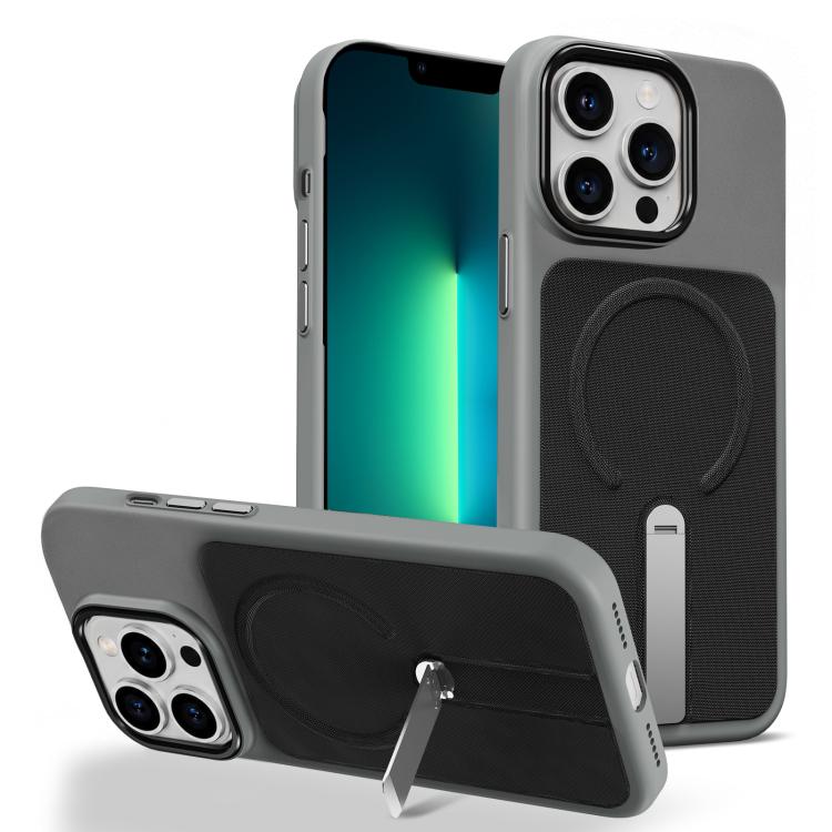 Custodia per telefono magnetica con supporto girevole in tessuto tecnico, For iPhone 14 Pro, For iPhone 14 Pro Max, For iPhone 13 Pro Max