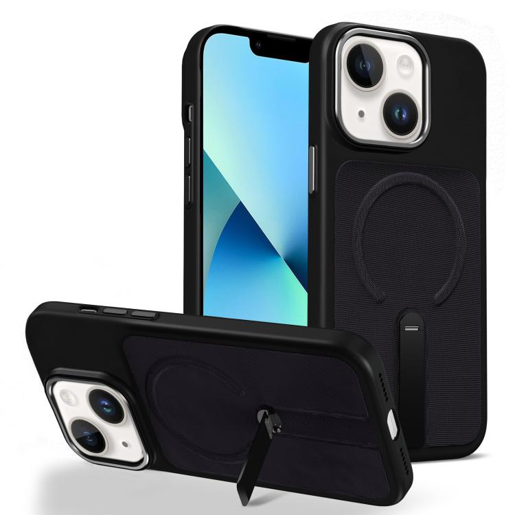 Custodia per telefono magnetica con supporto girevole in tessuto tecnico, For iPhone 13 Pro, For iPhone 13, For iPhone 12