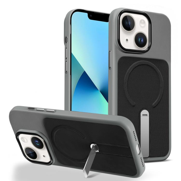 Custodia per telefono magnetica con supporto girevole in tessuto tecnico, For iPhone 13 Pro, For iPhone 13, For iPhone 12