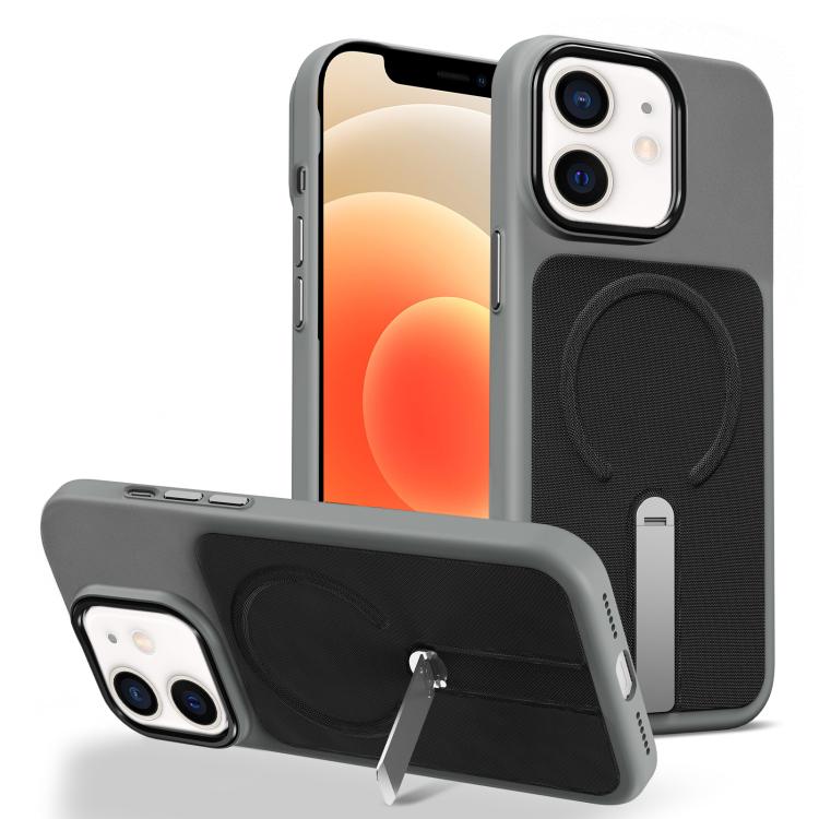 Custodia per telefono magnetica con supporto girevole in tessuto tecnico, For iPhone 13 Pro, For iPhone 13, For iPhone 12