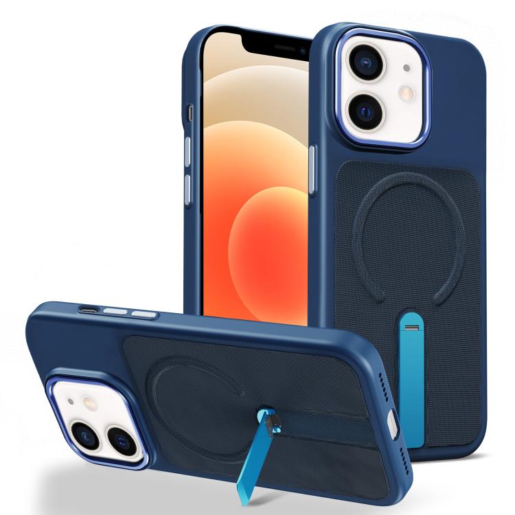 Custodia per telefono magnetica con supporto girevole in tessuto tecnico, For iPhone 13 Pro, For iPhone 13, For iPhone 12