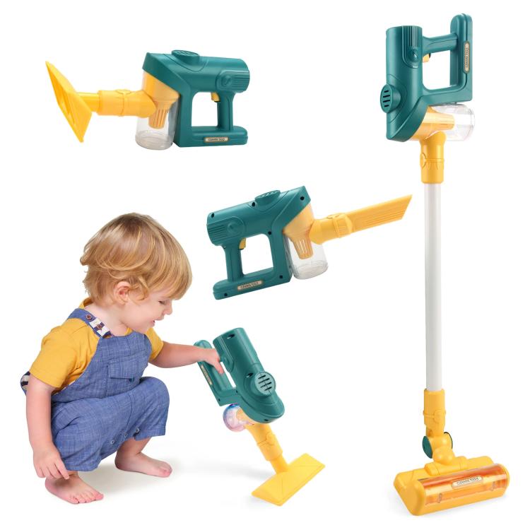 Gioco di finzione per bambini con aspirapolvere elettrico, suoni e luci., without Base (Pink), without Base (Green)