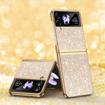 Custodia per telefono antiurto con effetto galvanizzato glitterato, For Galaxy Z Flip4 5G, For Galaxy Z Flip3 5G