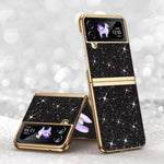 Custodia per telefono antiurto con effetto galvanizzato glitterato, For Galaxy Z Flip4 5G, For Galaxy Z Flip3 5G