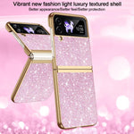 Custodia per telefono antiurto con effetto galvanizzato glitterato, For Galaxy Z Flip4 5G, For Galaxy Z Flip3 5G
