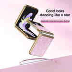 Custodia per telefono antiurto con effetto galvanizzato glitterato, For Galaxy Z Flip4 5G, For Galaxy Z Flip3 5G