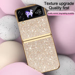 Custodia per telefono antiurto con effetto galvanizzato glitterato, For Galaxy Z Flip4 5G, For Galaxy Z Flip3 5G