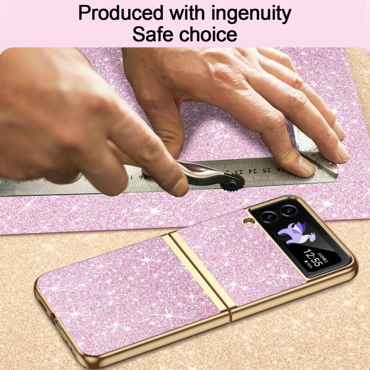 Custodia per telefono antiurto con effetto galvanizzato glitterato, For Galaxy Z Flip4 5G, For Galaxy Z Flip3 5G