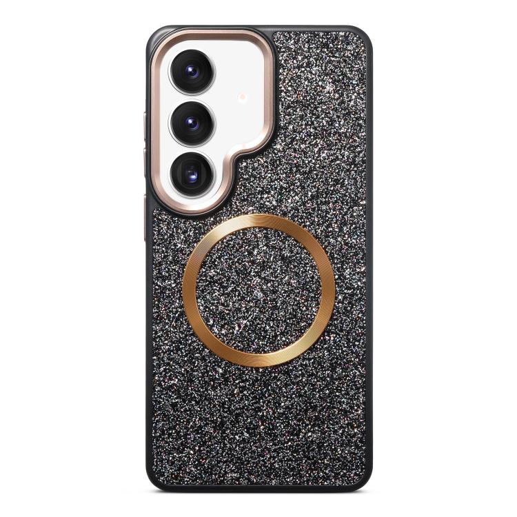 Custodia magnetica antiurto con airbag glitterato per telefono, For Galaxy S26 Ultra 5G, For Galaxy S26 5G, For Galaxy S25 Ultra 5G, For Galaxy S24 Ultra 5G, For Galaxy S24 5G