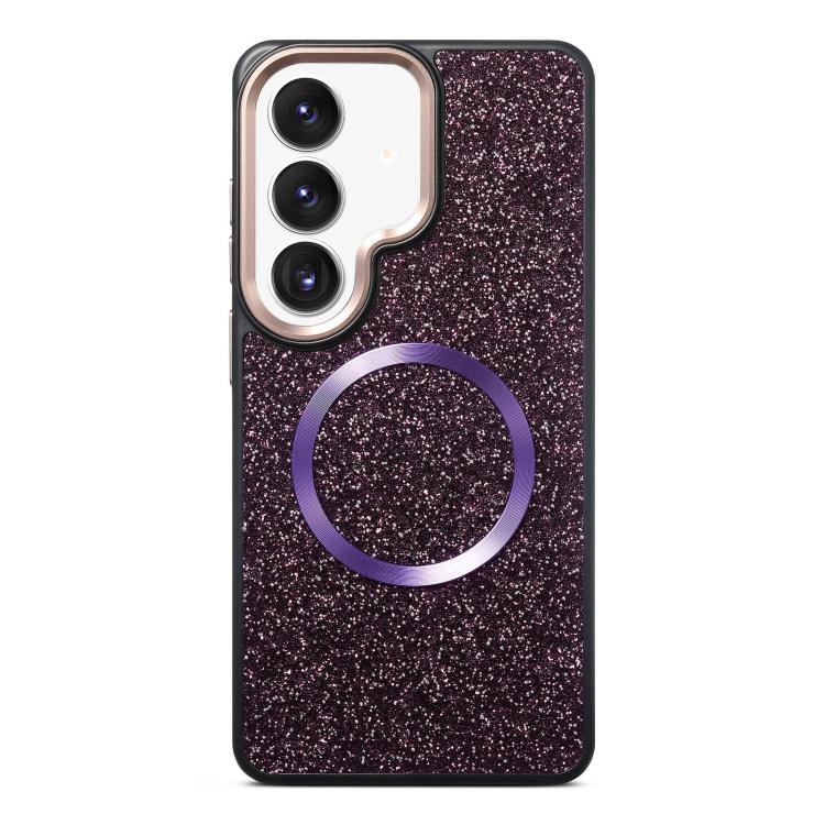 Custodia magnetica antiurto con airbag glitterato per telefono, For Galaxy S26 Ultra 5G, For Galaxy S26 5G, For Galaxy S25 Ultra 5G, For Galaxy S24 Ultra 5G, For Galaxy S24 5G