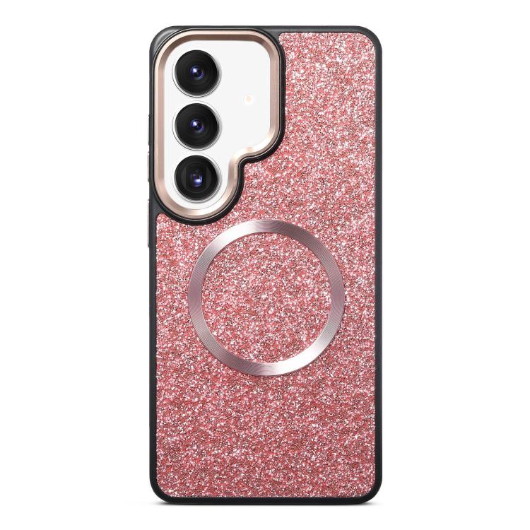 Custodia magnetica antiurto con airbag glitterato per telefono, For Galaxy S26 Ultra 5G, For Galaxy S26 5G, For Galaxy S25 Ultra 5G, For Galaxy S24 Ultra 5G, For Galaxy S24 5G