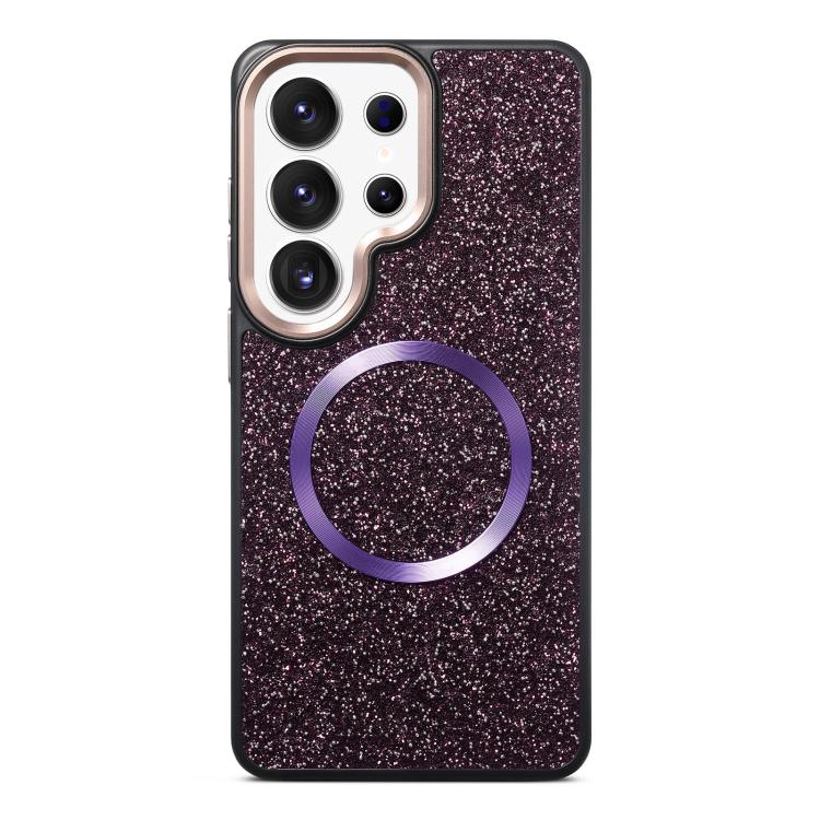 Custodia magnetica antiurto con airbag glitterato per telefono, For Galaxy S26 Ultra 5G, For Galaxy S26 5G, For Galaxy S25 Ultra 5G, For Galaxy S24 Ultra 5G, For Galaxy S24 5G