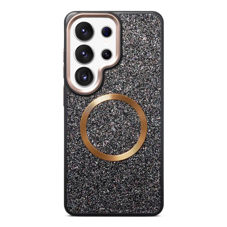 Custodia magnetica antiurto con airbag glitterato per telefono, For Galaxy S26 Ultra 5G, For Galaxy S26 5G, For Galaxy S25 Ultra 5G, For Galaxy S24 Ultra 5G, For Galaxy S24 5G