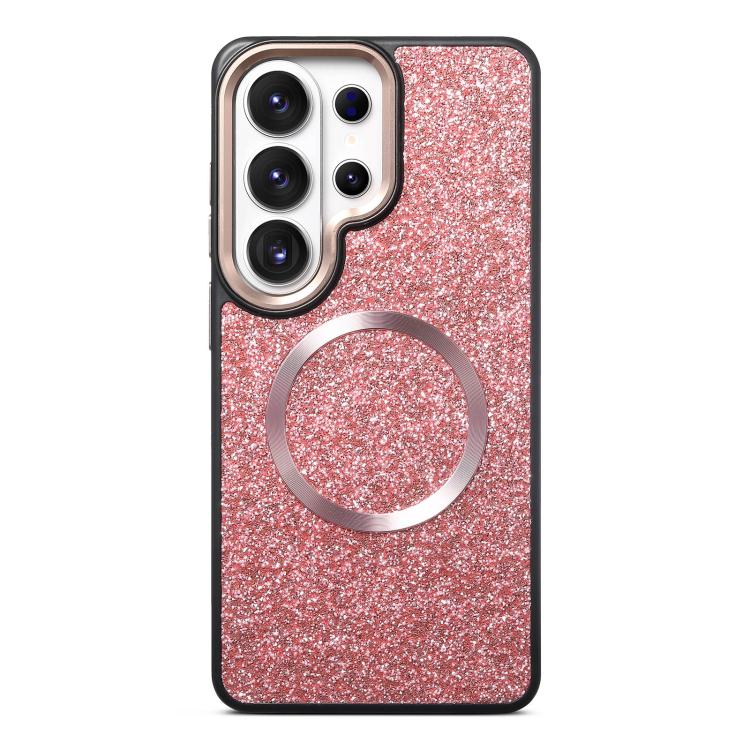 Custodia magnetica antiurto con airbag glitterato per telefono, For Galaxy S26 Ultra 5G, For Galaxy S26 5G, For Galaxy S25 Ultra 5G, For Galaxy S24 Ultra 5G, For Galaxy S24 5G
