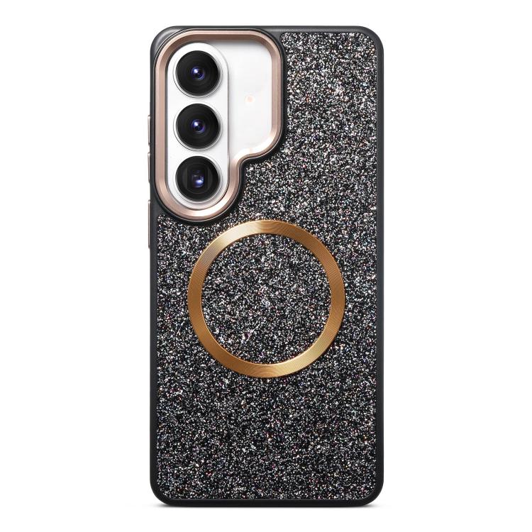 Custodia magnetica antiurto con airbag glitterato per telefono, For Galaxy S26 Ultra 5G, For Galaxy S26 5G, For Galaxy S25 Ultra 5G, For Galaxy S24 Ultra 5G, For Galaxy S24 5G