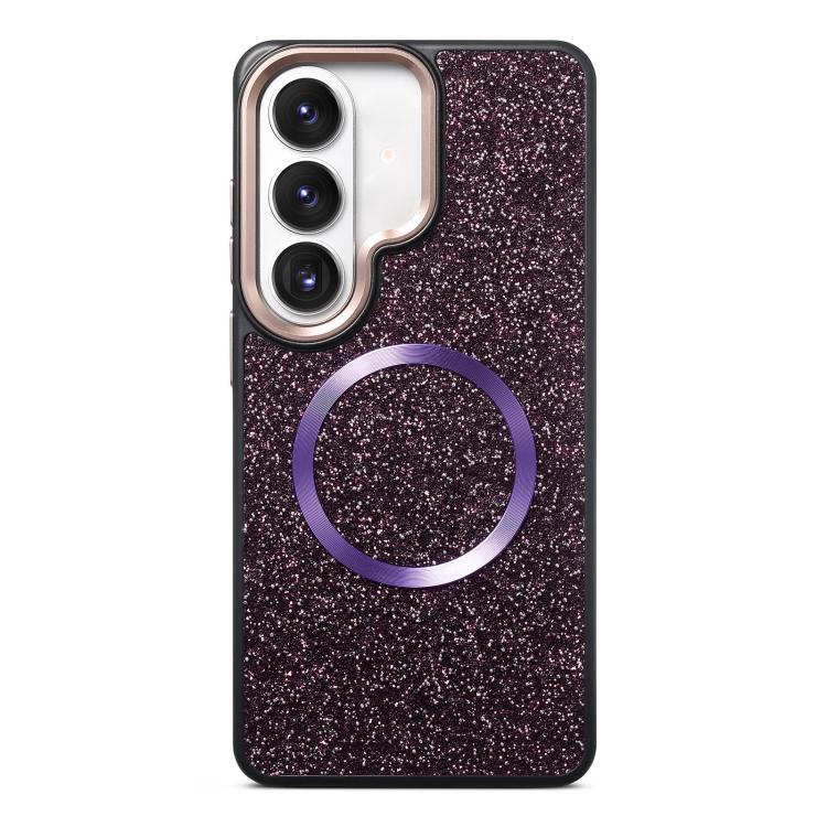 Custodia magnetica antiurto con airbag glitterato per telefono, For Galaxy S26 Ultra 5G, For Galaxy S26 5G, For Galaxy S25 Ultra 5G, For Galaxy S24 Ultra 5G, For Galaxy S24 5G