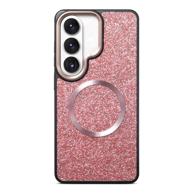 Custodia magnetica antiurto con airbag glitterato per telefono, For Galaxy S26 Ultra 5G, For Galaxy S26 5G, For Galaxy S25 Ultra 5G, For Galaxy S24 Ultra 5G, For Galaxy S24 5G