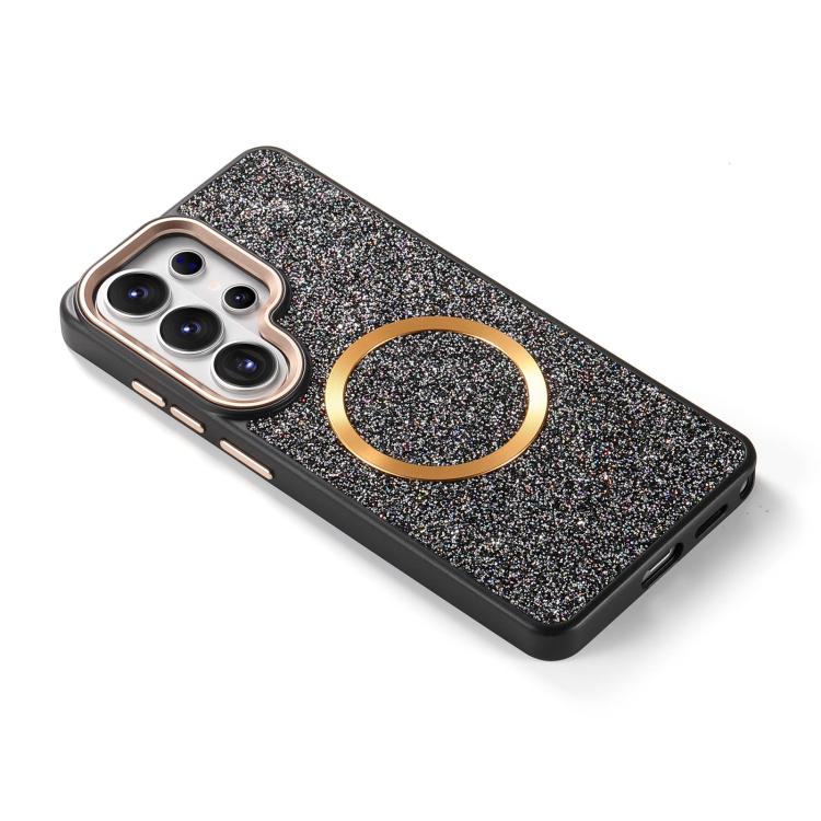 Custodia magnetica antiurto con airbag glitterato per telefono, For Galaxy S26 Ultra 5G, For Galaxy S26 5G, For Galaxy S25 Ultra 5G, For Galaxy S24 Ultra 5G, For Galaxy S24 5G