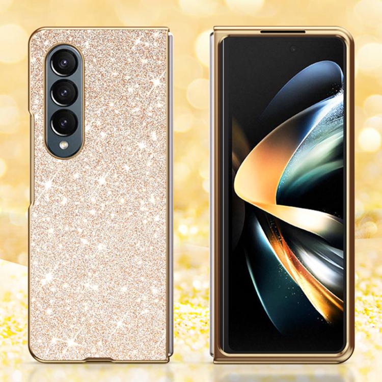 Custodia per telefono antiurto con effetto galvanizzato glitterato, For Galaxy Z Fold7 5G, For Galaxy Z Flip7 5G, For Galaxy Z Fold6 5G, For Galaxy Z Fold5 5G, For Galaxy Z Fold4 5G, For Galaxy Z Fold3 5G