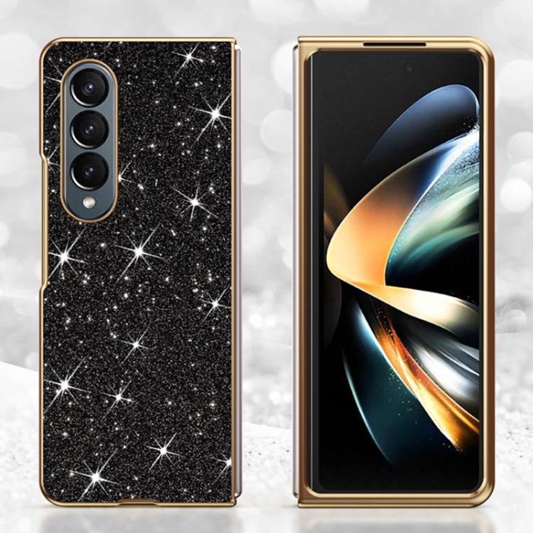 Custodia per telefono antiurto con effetto galvanizzato glitterato, For Galaxy Z Fold7 5G, For Galaxy Z Flip7 5G, For Galaxy Z Fold6 5G, For Galaxy Z Fold5 5G, For Galaxy Z Fold4 5G, For Galaxy Z Fold3 5G