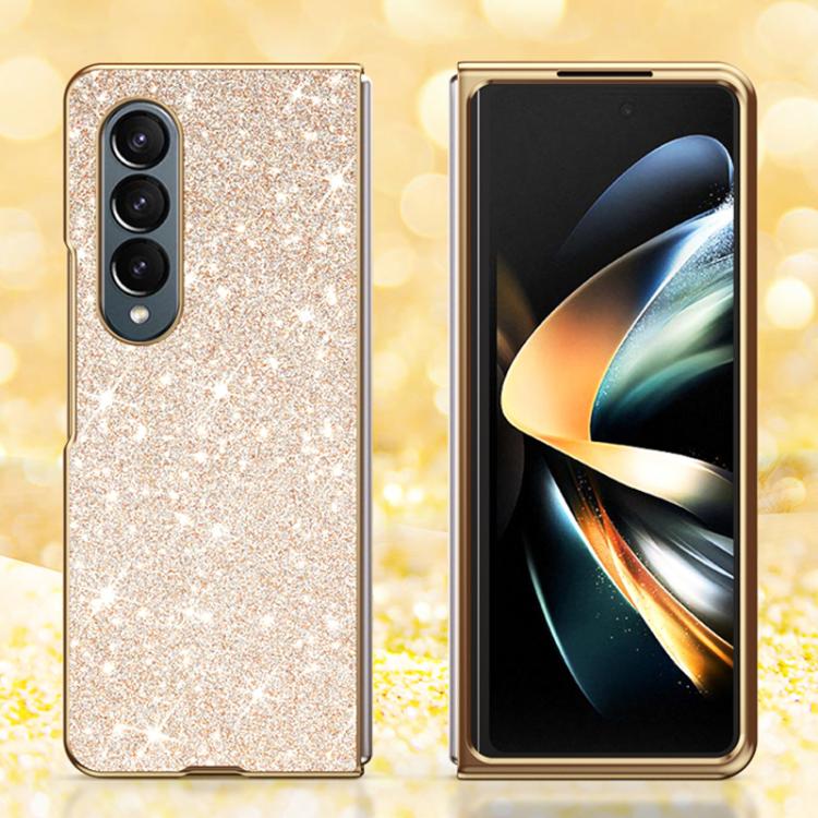 Custodia per telefono antiurto con effetto galvanizzato glitterato, For Galaxy Z Fold7 5G, For Galaxy Z Flip7 5G, For Galaxy Z Fold6 5G, For Galaxy Z Fold5 5G, For Galaxy Z Fold4 5G, For Galaxy Z Fold3 5G