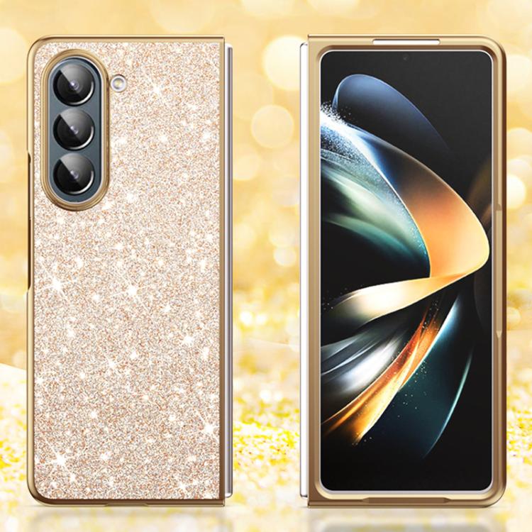 Custodia per telefono antiurto con effetto galvanizzato glitterato, For Galaxy Z Fold7 5G, For Galaxy Z Flip7 5G, For Galaxy Z Fold6 5G, For Galaxy Z Fold5 5G, For Galaxy Z Fold4 5G, For Galaxy Z Fold3 5G