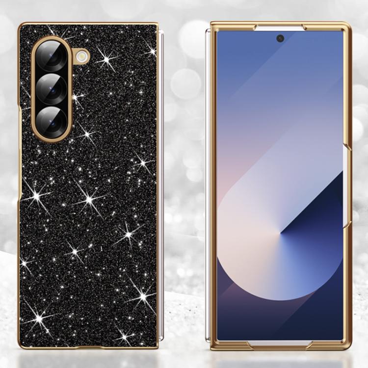 Custodia per telefono antiurto con effetto galvanizzato glitterato, For Galaxy Z Fold7 5G, For Galaxy Z Flip7 5G, For Galaxy Z Fold6 5G, For Galaxy Z Fold5 5G, For Galaxy Z Fold4 5G, For Galaxy Z Fold3 5G