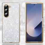 Custodia per telefono antiurto con effetto galvanizzato glitterato, For Galaxy Z Fold7 5G, For Galaxy Z Flip7 5G, For Galaxy Z Fold6 5G, For Galaxy Z Fold5 5G, For Galaxy Z Fold4 5G, For Galaxy Z Fold3 5G