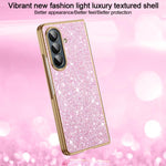 Custodia per telefono antiurto con effetto galvanizzato glitterato, For Galaxy Z Fold7 5G, For Galaxy Z Flip7 5G, For Galaxy Z Fold6 5G, For Galaxy Z Fold5 5G, For Galaxy Z Fold4 5G, For Galaxy Z Fold3 5G