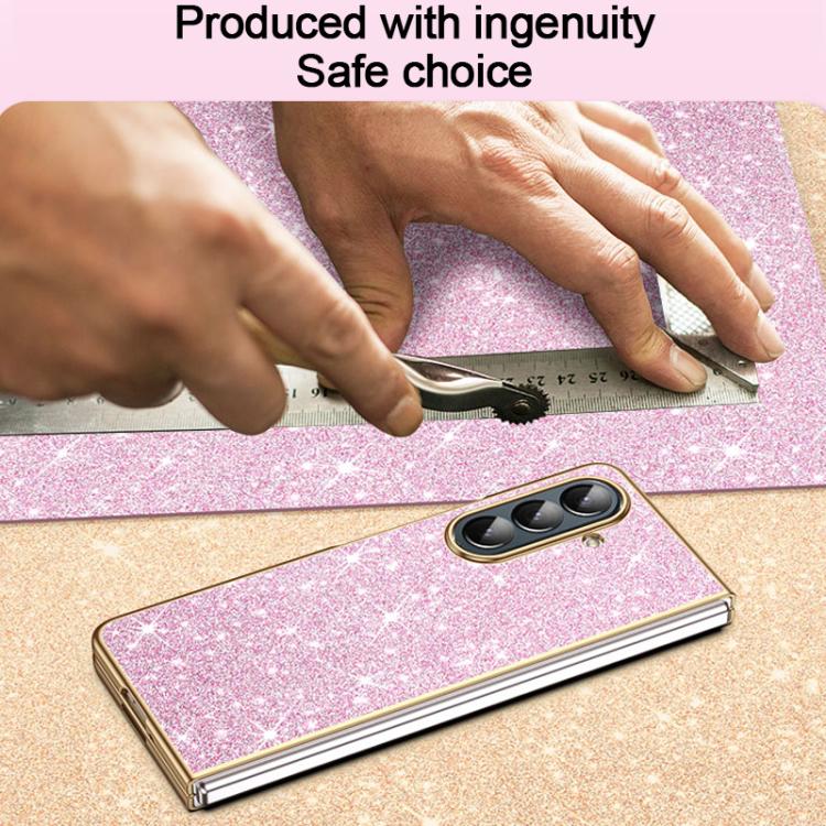 Custodia per telefono antiurto con effetto galvanizzato glitterato, For Galaxy Z Fold7 5G, For Galaxy Z Flip7 5G, For Galaxy Z Fold6 5G, For Galaxy Z Fold5 5G, For Galaxy Z Fold4 5G, For Galaxy Z Fold3 5G