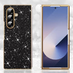 Custodia per telefono antiurto con effetto galvanizzato glitterato, For Galaxy Z Fold7 5G, For Galaxy Z Flip7 5G, For Galaxy Z Fold6 5G, For Galaxy Z Fold5 5G, For Galaxy Z Fold4 5G, For Galaxy Z Fold3 5G