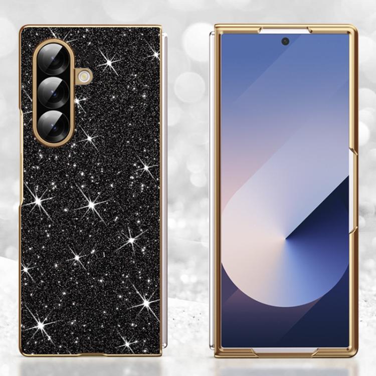 Custodia per telefono antiurto con effetto galvanizzato glitterato, For Galaxy Z Fold7 5G, For Galaxy Z Flip7 5G, For Galaxy Z Fold6 5G, For Galaxy Z Fold5 5G, For Galaxy Z Fold4 5G, For Galaxy Z Fold3 5G