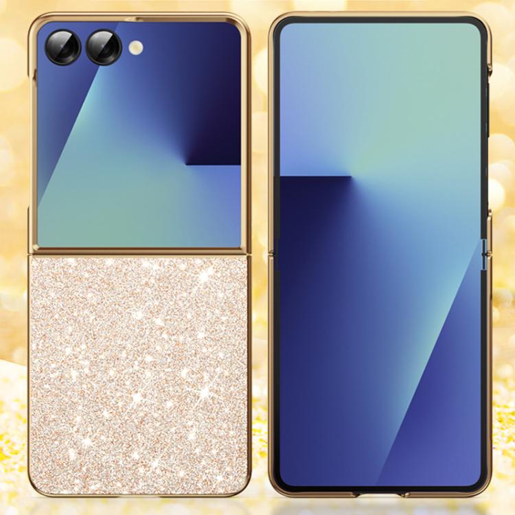 Custodia per telefono antiurto con effetto galvanizzato glitterato, For Galaxy Z Fold7 5G, For Galaxy Z Flip7 5G, For Galaxy Z Fold6 5G, For Galaxy Z Fold5 5G, For Galaxy Z Fold4 5G, For Galaxy Z Fold3 5G