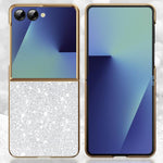 Custodia per telefono antiurto con effetto galvanizzato glitterato, For Galaxy Z Fold7 5G, For Galaxy Z Flip7 5G, For Galaxy Z Fold6 5G, For Galaxy Z Fold5 5G, For Galaxy Z Fold4 5G, For Galaxy Z Fold3 5G