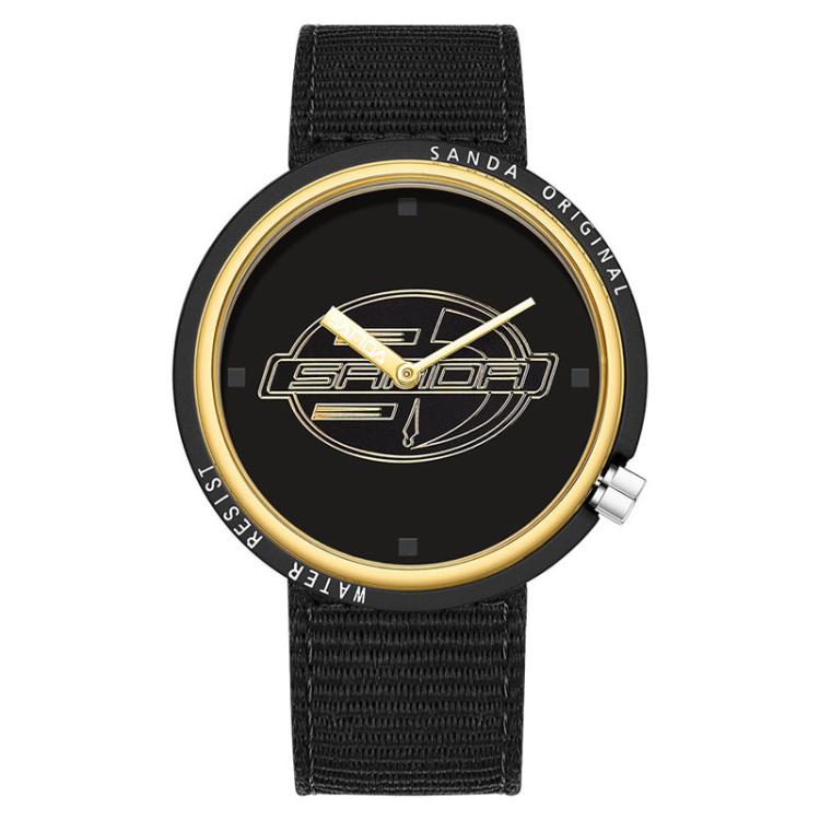 Orologio SANDA 3202 Slim Silent impermeabile fino a 3 ATM con cinturino in nylon, ideale per studenti.